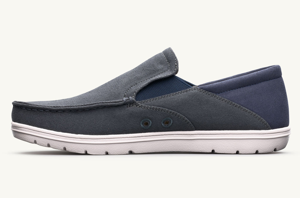 Drifter Lems Buty Slip On Męskie Szare Granatowe | VUP6140NY